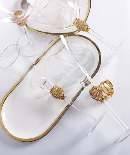 Gold Diamond Studded Glasses