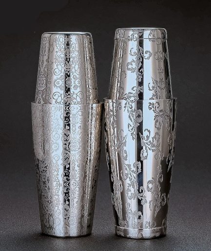 Engraved Boston Bar Cocktail Shaker