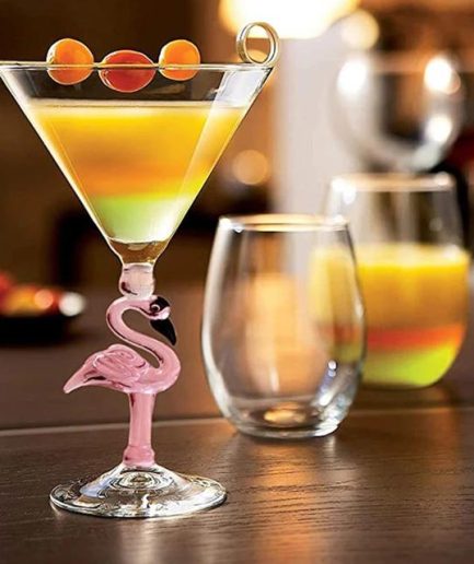 Pink Flamingo Cocktail Glass