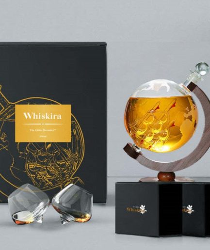 Whisky Globe Decanter & Crystal Wobbling Glass Set