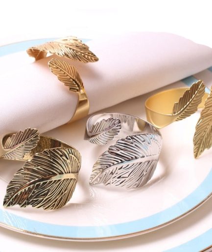 Leaf Style Napkin Rings - 6 or 12Pack