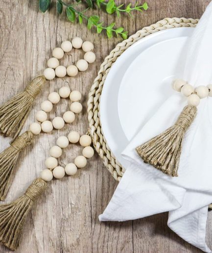 Tassel and Beads Napkin Rings