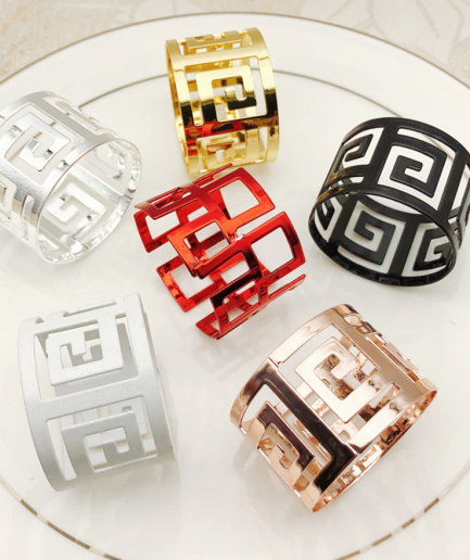 Pattern Napkin Rings - 12Pack