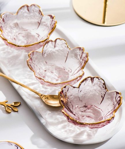Gold Inlay Glass Sauce Bowl