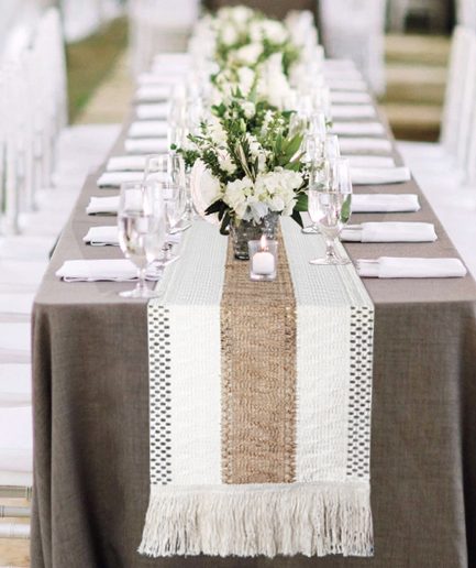 Rustic Style Table Runner with Tassels